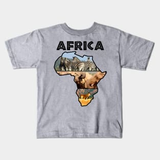 African Wildlife Continent Collage Kids T-Shirt